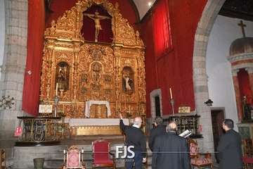 Visita del nuncio del Papa a la Basílica de Telde/Francisco Javier Santana y Antonio Alí.